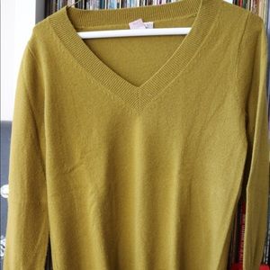 J. Crew Chartreuse Cashmere Sweater